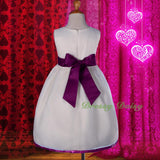 FG208 Girls Rhinestones Ribbon Trimming Flower Girl Pageant Party Dresses Size 2-10