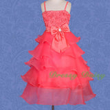 FG136 Girls Tiered Wedding Flower Girl Party Dresses Pageant Dress Size 2-9