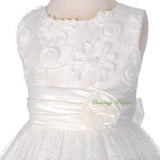 FG278 Girls' Soutache Rosette Wedding Flower Girl Pageant Communion Dress Size 2-11