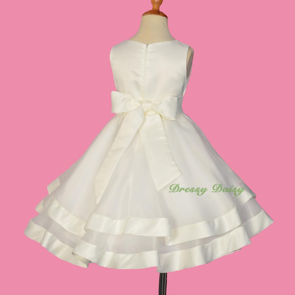 FG310 Lace Organza Tiered Flower Girl Wedding Pageant Party Occasion Dress Size 2-9