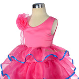 FG295 Satin Organza Tiered Dress Party Wedding Birthday Flower Girl Size 9 Months - 4