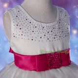 FG208 Girls Rhinestones Ribbon Trimming Flower Girl Pageant Party Dresses Size 2-10