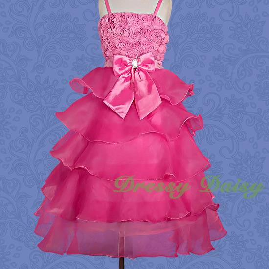 FG136 Girls Tiered Wedding Flower Girl Party Dresses Pageant Dress Size 2-9