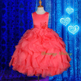 FG234 Girls Ruffle Flower Girl Dresses Pageant Gown Party Communion Dress Size 4-12