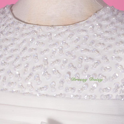 FG257 Girls' Beaded Satin Tulle Wedding Flower Girl Pageant Party Dresses Size 18 Months - 8