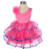 FG295 Satin Organza Tiered Dress Party Wedding Birthday Flower Girl Size 9 Months - 4