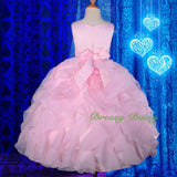 FG234 Girls Ruffle Flower Girl Dresses Pageant Gown Party Communion Dress Size 4-12