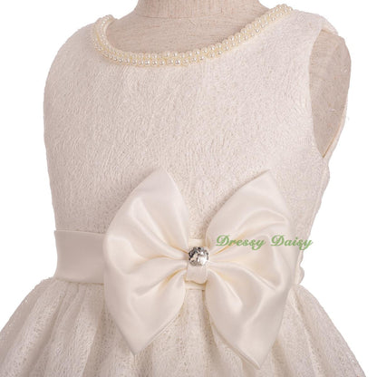FG331 Girls' Lace Scalloped Hem Wedding Flower Girl Pageant Party Dresses Size 3-10