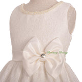 FG331 Girls' Lace Scalloped Hem Wedding Flower Girl Pageant Party Dresses Size 3-10
