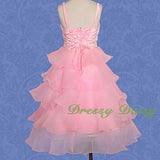 FG136 Girls Tiered Wedding Flower Girl Party Dresses Pageant Dress Size 2-9
