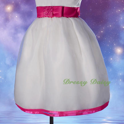 FG208 Girls Rhinestones Ribbon Trimming Flower Girl Pageant Party Dresses Size 2-10