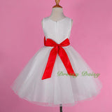 FG246 Girls' Big Bow Tulle Flower Girl Dresses Party Pageant Dress Size 2-9