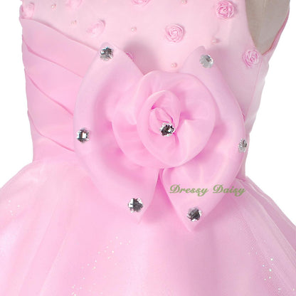 FG288 Rhinestones Flower Girl Dress Birthday Wedding Party Pageant Occasion Size 2-9