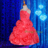 FG267 Embossed Flower Girl Wedding Pageant Party Occasion Dress Toddler Size 3-9