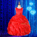 FG234 Girls Ruffle Flower Girl Dresses Pageant Gown Party Communion Dress Size 4-12