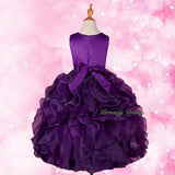 FG234 Girls Ruffle Flower Girl Dresses Pageant Gown Party Communion Dress Size 4-12