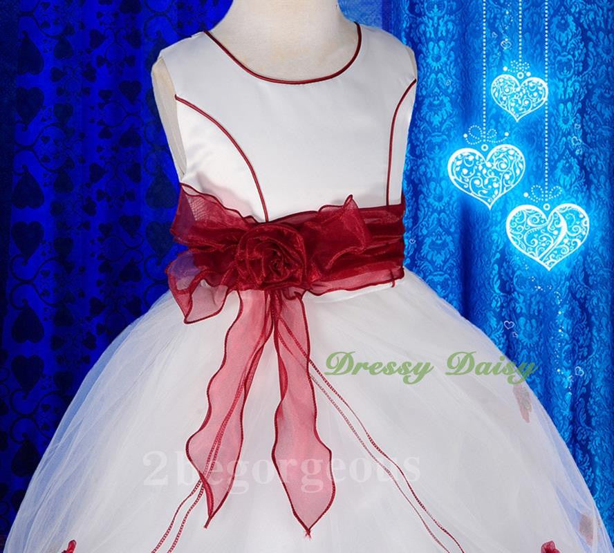 FG220A Girls' Tulle Pageant Party Flower Girl Dresses Build-in Petticoat Size 18 Months - 12