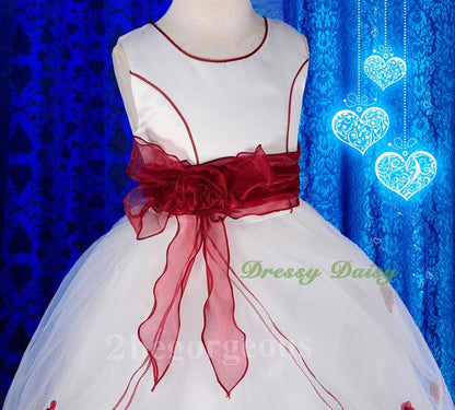 FG220A Girls' Tulle Pageant Party Flower Girl Dresses Build-in Petticoat Size 18 Months - 12