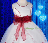 FG220A Girls' Tulle Pageant Party Flower Girl Dresses Build-in Petticoat Size 18 Months - 12