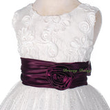 FG278 Girls' Soutache Rosette Wedding Flower Girl Pageant Communion Dress Size 2-11