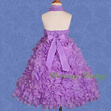 FG148 Girls Beads Halter Embossed Flower Girl Dresses Party Pageant Dress Size 2-9