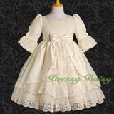 VD003 Lace Satin Victorian Princess Flower Girl Dresses Party Dress Size 12m-9