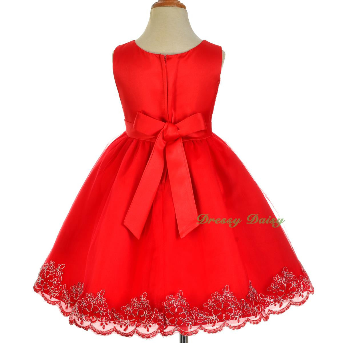 FG317 Beads Embroidery Scalloped Dresses Flower Girl Pageant Occasion Size 2-10