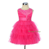 FG308 Girls Beaded Tulle Flower Girl Dresses Pageant Party Occasion Dress Size 2-8