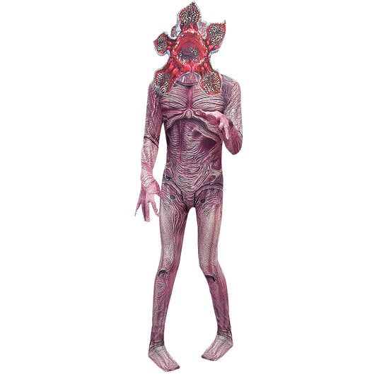 monster halloween costume kids zentai suit front view with mask
