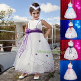 FG220A Girls' Tulle Pageant Party Flower Girl Dresses Build-in Petticoat Size 18 Months - 12