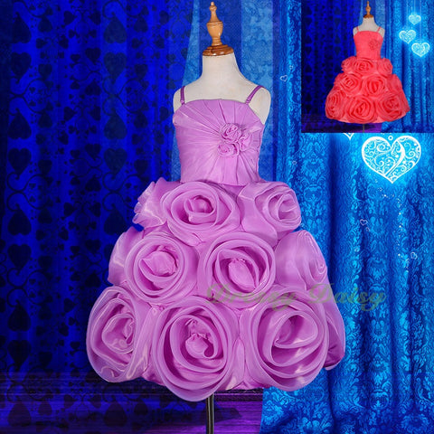 FG267 Embossed Flower Girl Wedding Pageant Party Occasion Dress Toddler Size 3-9