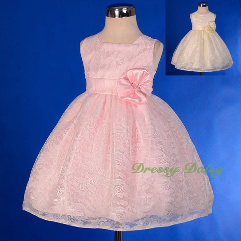 FG276 Baby Girls' Floral Lace Flower Girl Dresses Pageant Birthday Dress Size 9 Months - 4