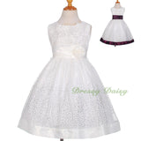 FG278 Girls' Soutache Rosette Wedding Flower Girl Pageant Communion Dress Size 2-11