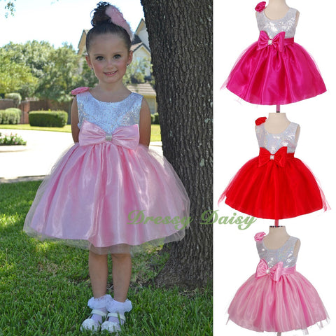 FG280 Sequined Pageant Dresses Wedding Flower Girl Birthday Party Dress Size 12 Months - 4