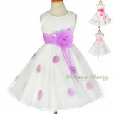 FG294 Girls' Flower Petals Tulle Girl Dresses For Wedding Pageant Party Size 2-10