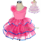 FG295 Satin Organza Tiered Dress Party Wedding Birthday Flower Girl Size 9 Months - 4