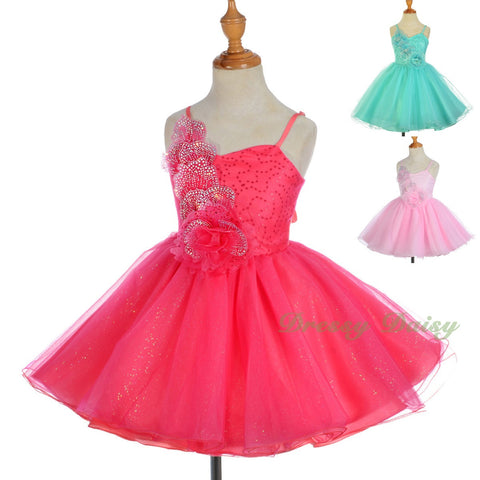 FG302 Girls Diamante Sequin Tulle Flower Girl Dresses Party Pageant Dress Size 2-8