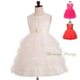 FG308 Girls Beaded Tulle Flower Girl Dresses Pageant Party Occasion Dress Size 2-8