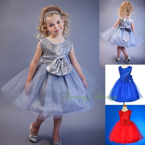 FG314 Girls' Rich Sequined Tulle Pageant Dresses Flower Girl Party Dress Size 2-10