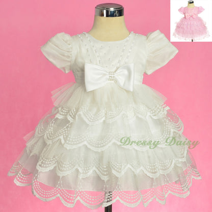 FG323 Beaded Scallop Hemline Dresses Pageant Birthday Occasion Baby Size 9-24 Months