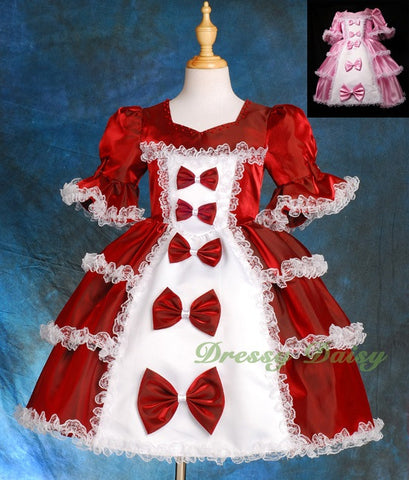 VD001 Vintage Victorian Princess Dresses Fancy Party Pageant Dress Size 18m-9